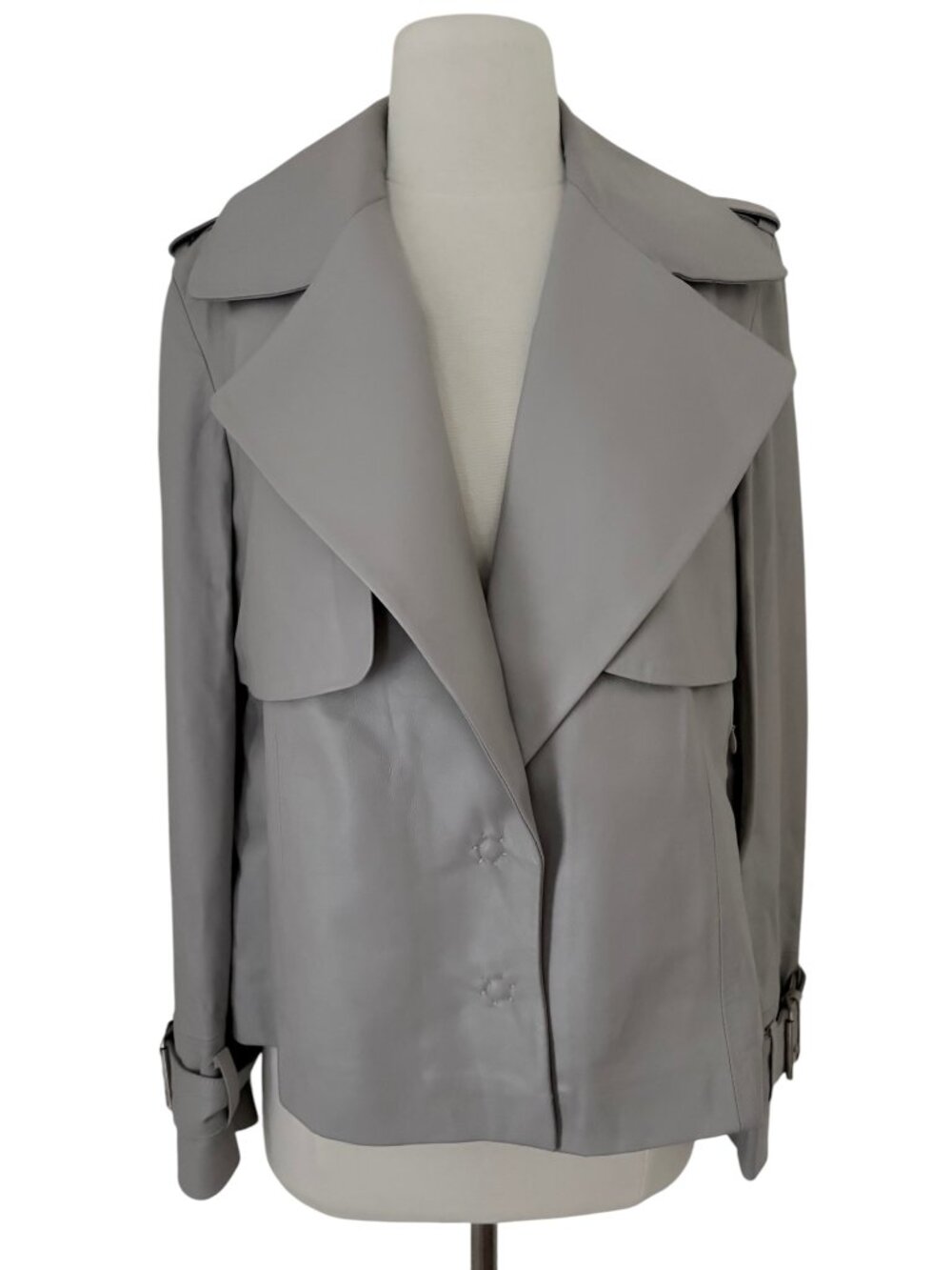 CARLISLE COLLECTION Leather trench coat jacket sz 10 NWT